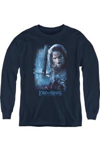 Футболка с длинным рукавом для подростков "Властелин Колец: Становление Короля" Gildan, темно-синий