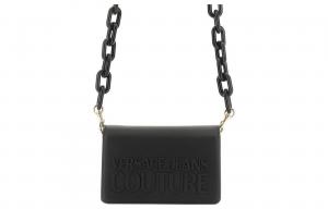 VERSACE JEANS COUTURE Полиуретановая поясная сумка через плечо женская черная