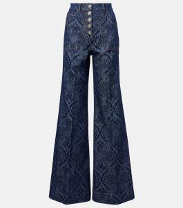 Расклешенные джинсы Pegaso с высокой талией Etro, Dark Blue