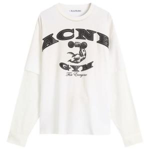Футболка Exford U с длинным рукавом Gym Bro, многослойная Acne Studios, цвет dusty white