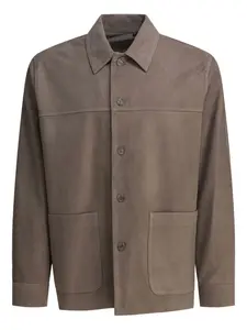 Куртка с застежкой на пуговицы и накладными карманами Vince, коричневый