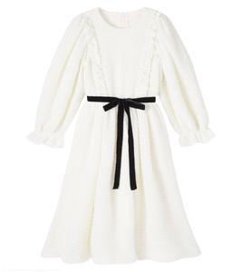 Платье Chalin с поясом и сборками C'era Una Volta, Cream