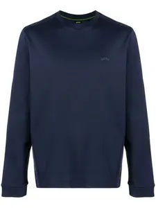 Толстовка Salbo Curved с логотипом Boss, темно-синий