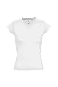 Футболка с короткими рукавами Moon и V-образным вырезом SOL'S, белый