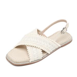 Женские сандалии с одним ремешком цвета экрю TATAYA, Ecru