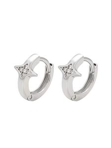 Faina Женские серьги-кольца серебристо-белого цвета