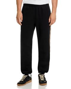 Классические брюки с подворотами Regular Fit Signature Check в полоску Burberry, черный