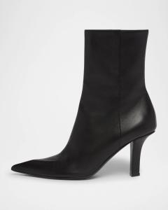 Кожаные ботильоны Christine на молнии до щиколотки Amina Muaddi, черный