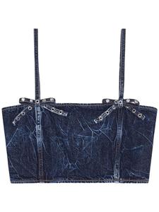 GANNI джинсовый топ с жатым эффектом, синий