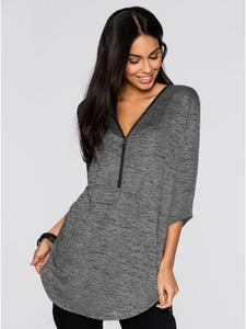 Рубашка свободного кроя в черно-бежевом меланжевом цвете WITT WEIDEN