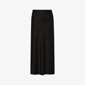Юбка миди из атласа с высокой посадкой Aubree Malina, черный