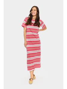 Платье из джерси FariaSZ, свободного кроя, в полоску розовый лед и красный SAINT TROPEZ