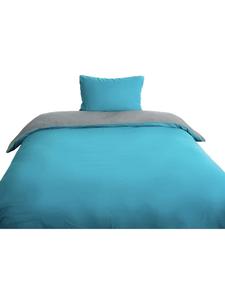 Двустороннее постельное белье из микрофибры для односпальных и двуспальных кроватей в цвете антрацит-петролик COFI 1453, 155 x 220 см