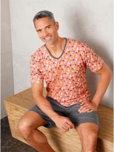 WITT WEIDEN Короткие шорты с принтом "антрацитово-папайя"