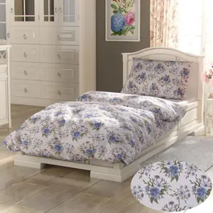 Постельное белье из хлопка КОЛЛЕКЦИЯ ПРОВАНС 140х200, 70х90 см ЭЛИСА синего цвета KVALITEX