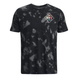 Футболка project rock hwir printed short sleeve t-shirt 'black grey' Under Armour, черный