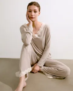 Женские прямые брюки для дома Énfasis, цвет Visón claro