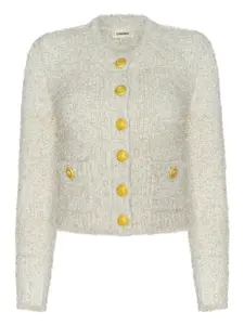 Кардиган на пуговицах от Una L'Agence, кремовый
