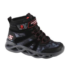 Ботинки для мальчиков Skechers S Lights Twisted Brights ZERRIX LED 400145L чёрно-красные