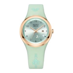 Disney Часы Quartz Movement Silicone Strap Watch Women's Watch Silver Dial, MK-11456GN
