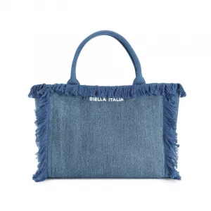 FILA HERITAGE Fabric Handbag Regular Women's Denim Blue