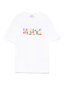 Футболка с логотипом MSGM Kids, белый