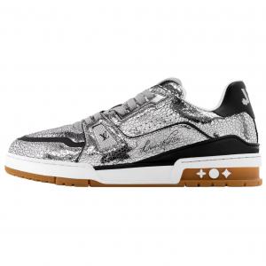Louis Vuitton Мужские низкие кроссовки для скейтбординга, серебристые