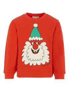 Свитшот с изображением лица Санты Stella McCartney Kids, красный