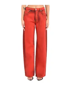 Джинсы с широкими штанинами Msgm, красный