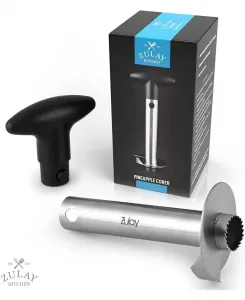 Прочный набор из 2 предметов для удаления сердцевины и нарезки ананаса - включает инструмент для удаления глазков с усиленным лезвием Zulay Kitchen, черный