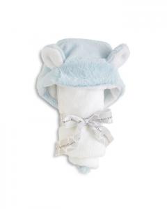 Роскошное унисекс полотенце с капюшоном Little Giraffe - для малышей, синий