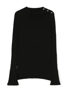 Джемпер в рубчик с пуговицами Versace Kids, черный