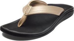 Женские пляжные сандалии OLUKAI Ohana, водонепроницаемые шлепанцы, поддержка свода стопы и комфортная посадка, легкие и прочные, улучшенное сцепление и устойчивость, черный