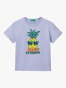 Детская футболка с принтом ананаса Benetton, Periwinkle