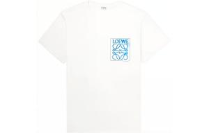 Футболка Loewe с анаграммой и поддельным карманом, белый