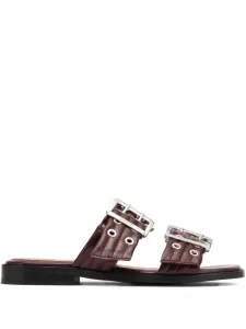 Кожаные сандалии GANNI, красный