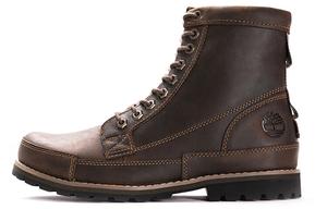 Ботинки мужские Timberland кожаные с узором, коричневый