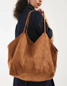 Светло-коричневая сумка-тоут с V-образным вырезом и двумя ремешками PASQ