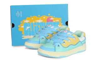 Низкие кеды для скейтбординга Unisex Blue Yellow Green Ollieskate