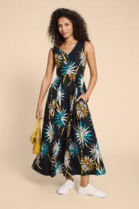 Платье макси gigi из смесового льна White Stuff, черный