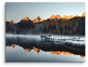 Картина на холсте ArtMind Bergsee im Sonnenaufgang, 60x40x3 см, многоцветный