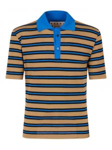 Полосатая рубашка поло Marni, коричневый