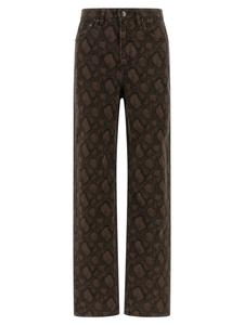 Джинсы с анималистичным принтом ROTATE BIRGER CHRISTENSEN, коричневый
