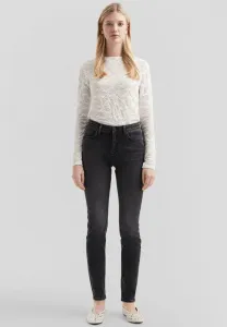 Джинсы с высокой посадкой, очень мягкие, облегающего кроя. Qs, Graphit