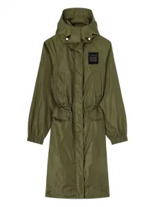 Пальто с капюшоном и нашивкой-логотипом Ganni, зеленый