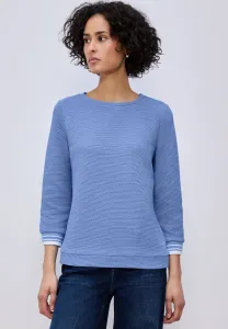 Топ с длинными рукавами и контрастными деталями Street One, Blau