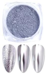 Пудра для ногтей - зеркальный эффект - Monochrome Silver, inna