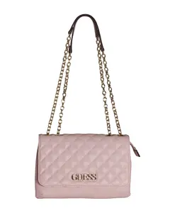 Мягкая сумка через плечо с цепочкой Guess, розовый