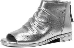 Женские ботильоны FSJ с открытым носком, расслабленные с низким квадратным каблуком, с закрученными вставками, вырезами и молнией, удобные туфли на каблуке, размеры 4-15 US, Silver