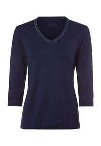 Базовая рубашка из чистого хлопка с декором в виде V-образного выреза Olsen, синий